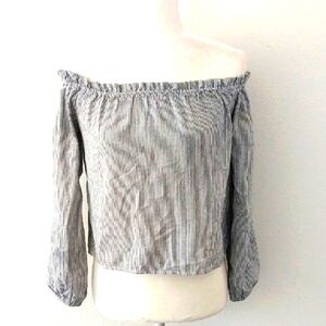 BRANDY MELVILLE Striped Off-Shoulder Women's Top